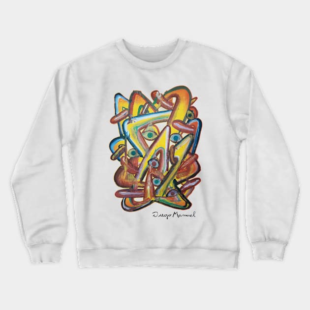 Shapes, eyes and tongues Crewneck Sweatshirt by diegomanuel